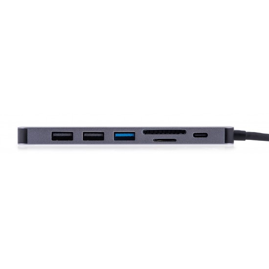 UNITEK HUB USB-C H1118A; USB-A x3, USB-C, HDMI, SD, microSD