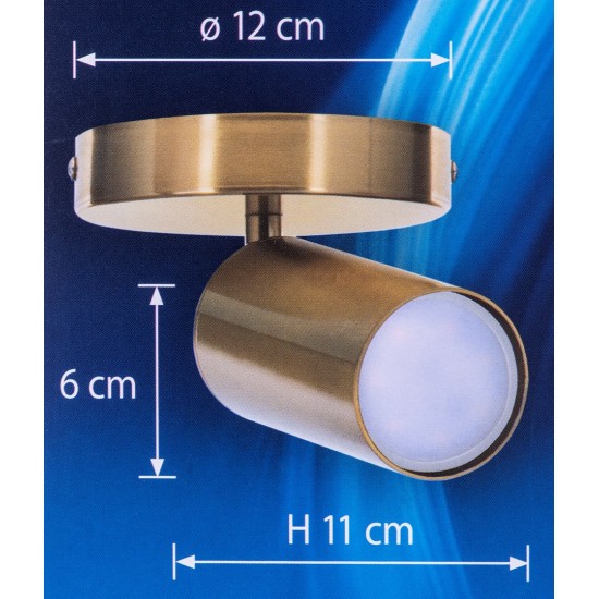 Activejet SPECTRA single gold ceiling wall lamp GU10 for living room