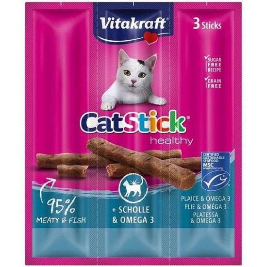 VITAKRAFT CatStick Mini with flounder and Omega-3 - cat treats - 3 pcs