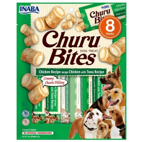 INABA Churu Bites Chicken with tuna recipe - Dog treat - 8x12g