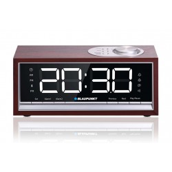 BLAUPUNKT CR60BT Bluetooth Radio Alarm Clock, brown wood