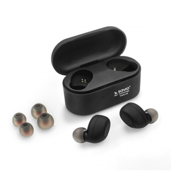 Savio TWS-04 Wireless Bluetooth Earphones Black,Graphite