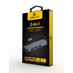 Gembird A-CM-COMBO2-01 USB Type-C 2-in-1 multi-port adapter (Hub + HDMI)