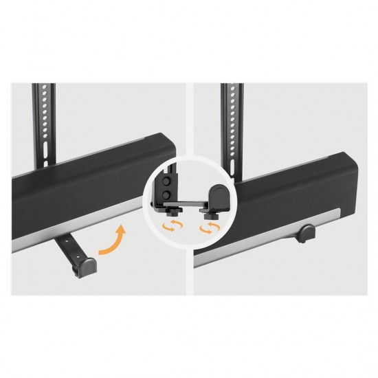 Maclean MC-914 Universal Soundbar Mount Speaker Holder Mounting Under TV up to 15kg VESA Space Saving