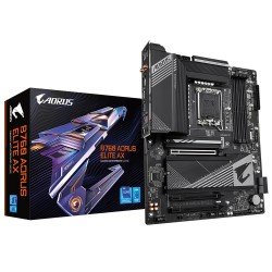 Gigabyte B760 AORUS ELITE AX Motherboard - Supports Intel Core 14th Gen CPUs, 12+1+1 Phases VRM, up to 7800MHz DDR5 (OC), 1xPCIe 4.0 + 2xPCIe 3.0 M.2, Wi-Fi 6E, 2.5GbE LAN, USB 3.2 Gen 2