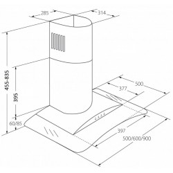 Chimney hood Akpo WK-4 Largo Eco 50 Wall-mounted Black