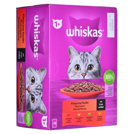 WHISKAS Classic Meals in Sauce - wet cat food - 12x85g