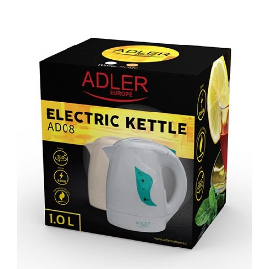 Adler AD 08 w electric kettle 1 L 850 W White