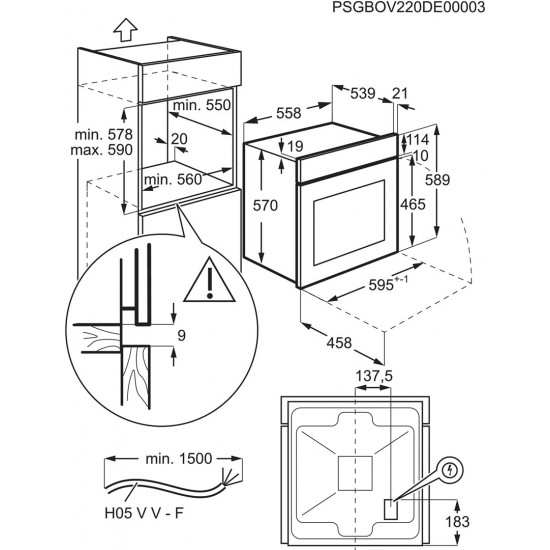 Oven with catalytic converter Electrolux EOF5C50BX 65 L black