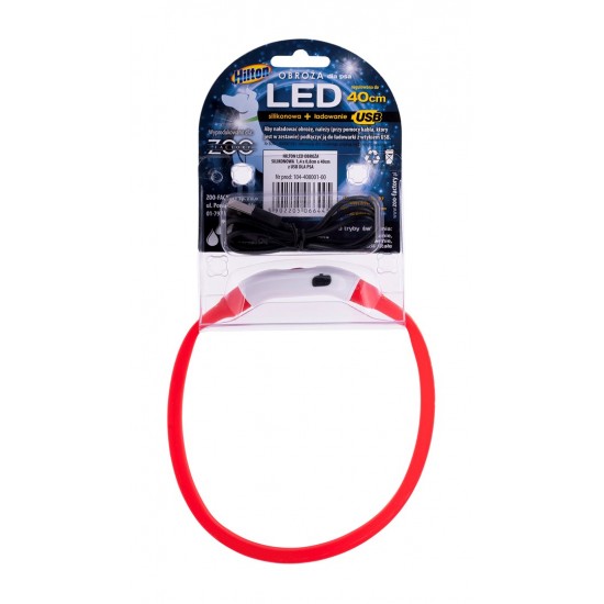 HILTON LED silicone 1.4x0.8x40 cm with USB - dog collar