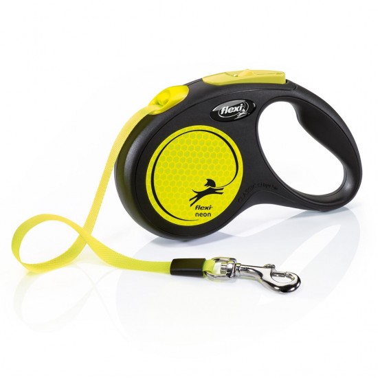 Flexi New NEON 5 m Black, Yellow Dog Retractable lead