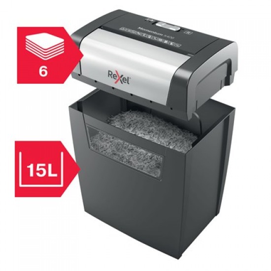 Rexel Momentum X406 paper shredder Particle-cut shredding Blue, Grey