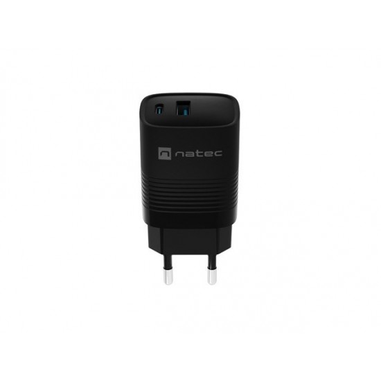 NATEC CHARGER RIBERA GAN 1X USB-A + 1X USB-C 30W