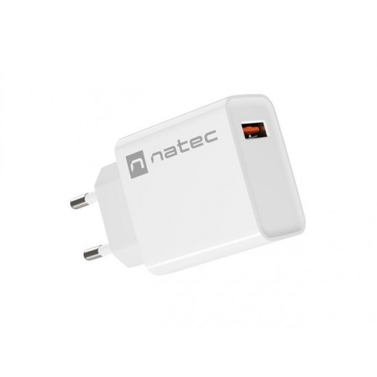 NATEC NETWORK CHARGER RIBERA USB-A 18W WHITE