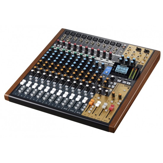 Tascam MODEL 16 audio mixer 16 channels 20 - 30000 Hz Black, Gold, Wood