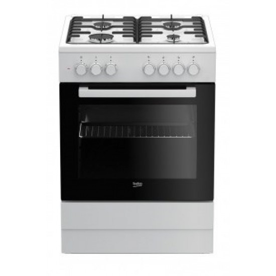 Beko FSE62120DW cooker Freestanding cooker Gas Black, White A