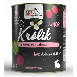 SYTA MICHA Junior Rabbit with beetroot and raspberries - wet dog food - 800g