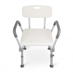 Shower stool with backrest and handles