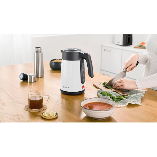 Electric kettle Bosch TWK 7L461, 2400 W, 1.7 l White