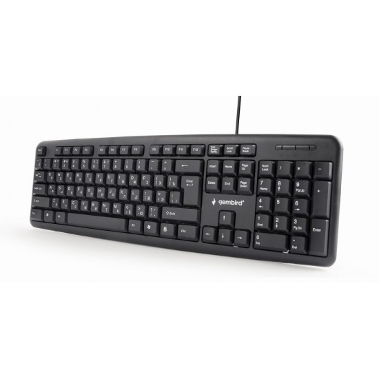 Gembird KB-U-103-RU keyboard USB QWERTY English, Russian Black