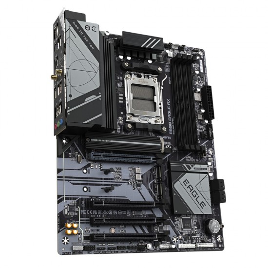 Gigabyte B650 EAGLE AX Motherboard - Supports AMD Ryzen 7000 CPUs, 12+2+2 Phases Digital VRM, up to 7600MHz DDR5 (OC), 1xPCIe 5.0 + 2xPCIe 4.0 M.2, Wi-Fi 6E 802.11ax, GbE LAN, USB 3.2 Gen2