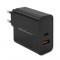 Qoltec 52380 Super Quick PD Charger | 1xUSB-C | 1xUSB | 65W | 5-20V | 1.5-3.25A | Black