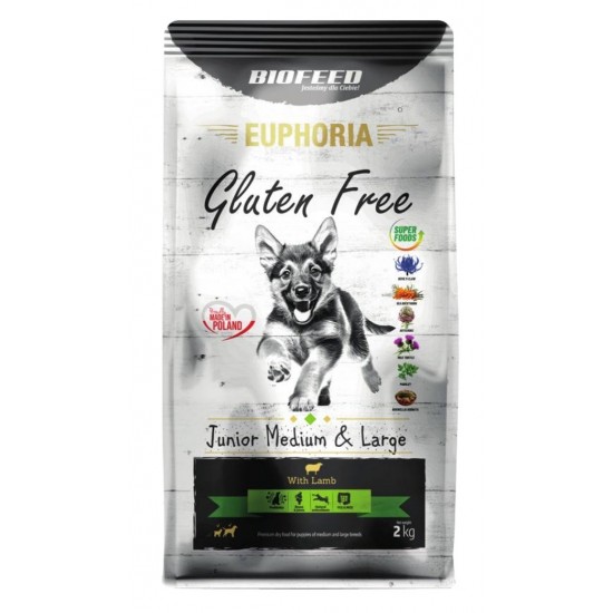 BIOFEED Euphoria Gluten Free Junior medium & large Lamb - dry dog food - 2kg