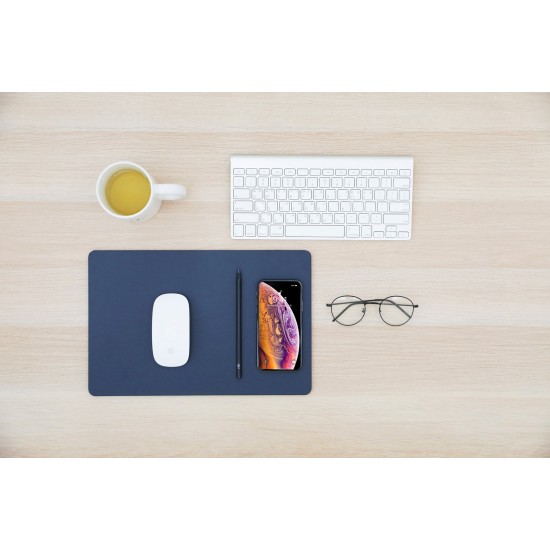 POUT HANDS3 PRO - Mouse pad with high-speed wireless charging, dark blue