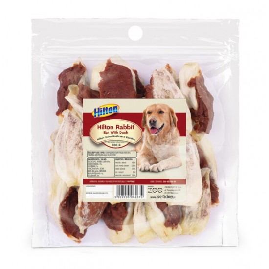 HILTON Rabbit ear with duck - dog chew - 500g