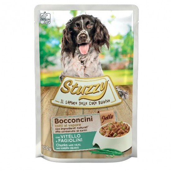 STUZZY Chunks with veal and green beans - wet dog food - 100 g