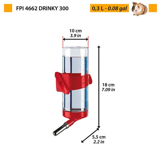 Drinks - Automatic dispenser for rodents - medium- red