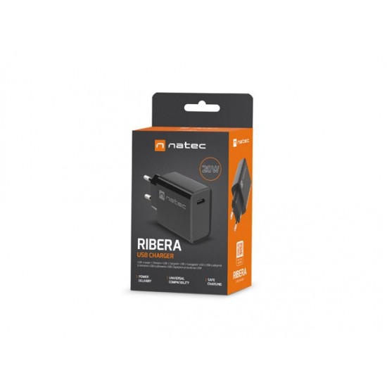 NATEC MAINS CHARGER RIBERA USB-C 20W PD