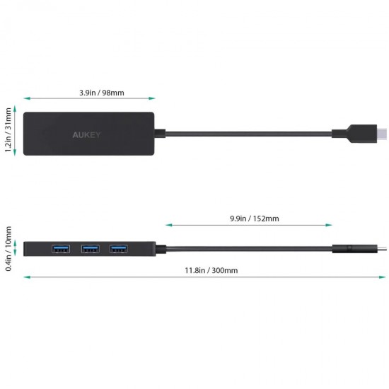 AUKEY CBC64 Wired USB 3.2 Gen 2 (3.1 Gen 2) Type-C Black