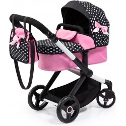 Doll pram BAYER Design 17060AA Xeo deep Black, Pink