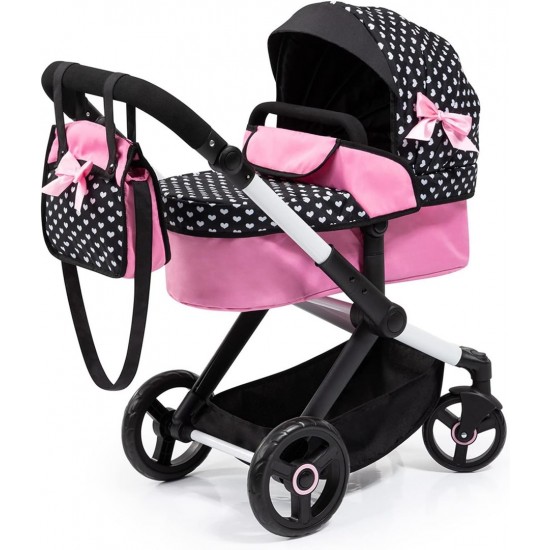 Doll pram BAYER Design 17060AA Xeo deep Black, Pink