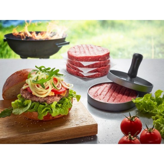 GEFU BBQ hamburger press Black, Grey Aluminium, Plastic