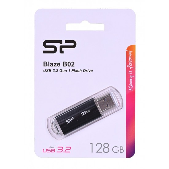 SILICON POWER Blaze B02 Pendrive USB flash drive 128 GB USB Type-A 3.2 Gen 1 (SP128GBUF3B02V1K) Black