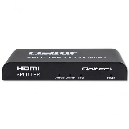 Qoltec 51797 Active HDMI Splitter 2 x HDMI 4K x 2K | 6Gb/s | 60Hz