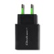 Qoltec 51713 Charger | 18W | 5-12V | 1.5-3A | USB type C PD | USB QC 3.0 | Black