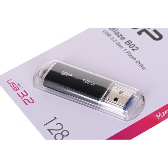 SILICON POWER Blaze B02 Pendrive USB flash drive 128 GB USB Type-A 3.2 Gen 1 (SP128GBUF3B02V1K) Black