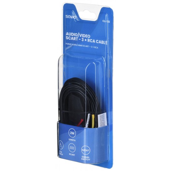 SAVIO Audio/video SCART – 3xRCA (CINCH) cable 2m CL-133 Black