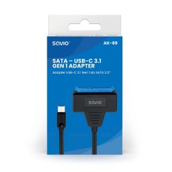 SAVIO AK-69 Adapter USB-C 3.1 Gen 1 (M) - SATA (F) for 2.5