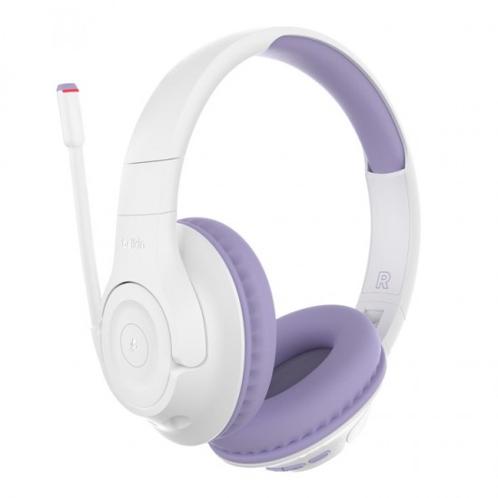 Belkin SOUNDFORMINSPIRE OVEREAR HEADSET LAV Wired & Wireless Head-band Calls/Music USB Type-C Bluetooth Lavender, White