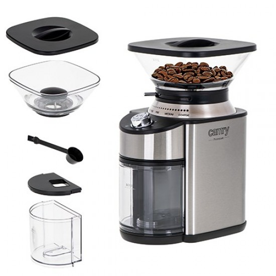 Camry CR 4443 coffee grinder Burr grinder Black,Silver