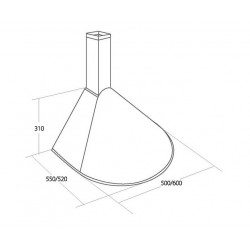 Chimney Kitchen Hood Akpo WK-5 Rondo Turbo 60 Inox