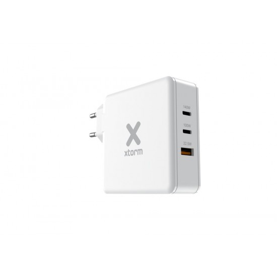 Xtorm 3-port USB charger 140W USB-C PD3.1 EPR GaN, white (USB-C PD EPR 140W, USB-C PD100W, USB-A QC 3.0)