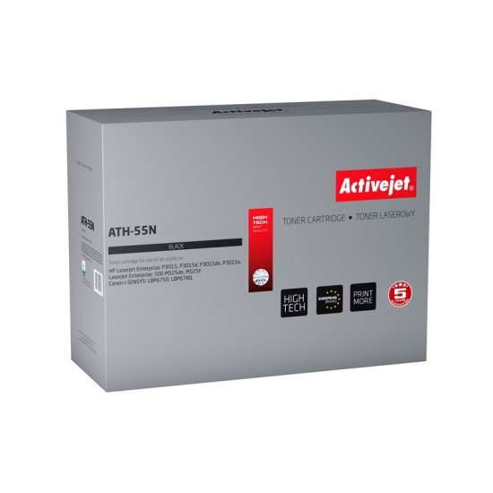 Activejet ATH-55N Toner (replacement for HP 55A CE255A, Canon CRG-724; Supreme; 6000 pages; black)