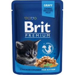 BRIT Premium Cat Kitten Chicken - wet cat food - 100g