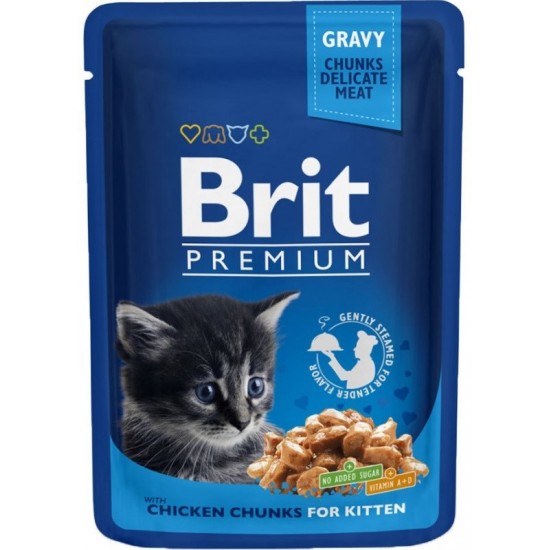 BRIT Premium Cat Kitten Chicken - wet cat food - 100g