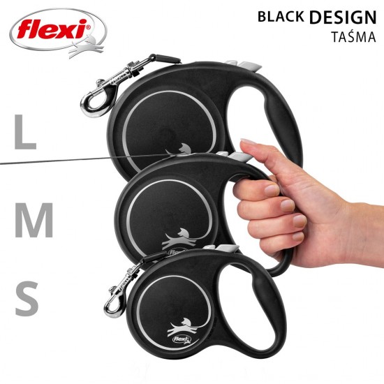 Flexi Black Design M 5 m Dog Retractable lead